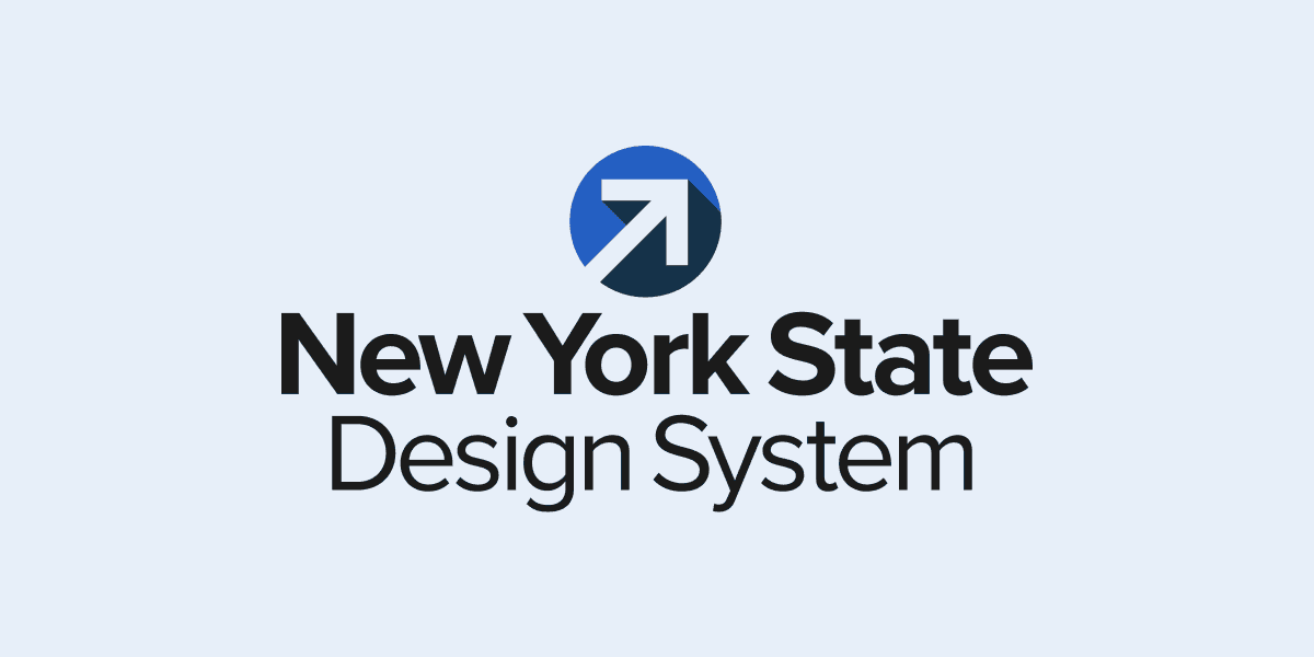 New York State Design System brandmark  -  the silhouette of New York State with the NYS DS wordmark, used as the official social sharing image for the design system documentation site