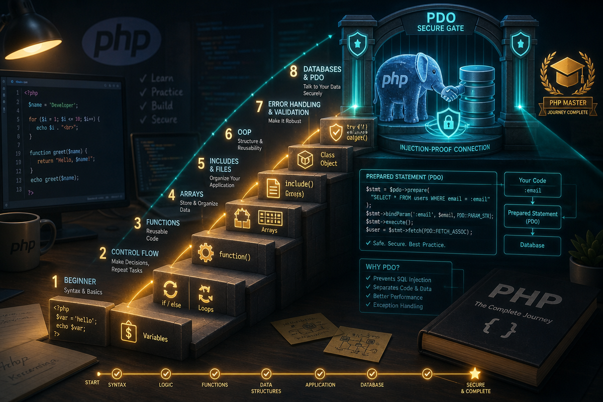 Best PHP Tutorial 2026: From Beginner Basics to PDO and Secure Database Queries - DRS Web