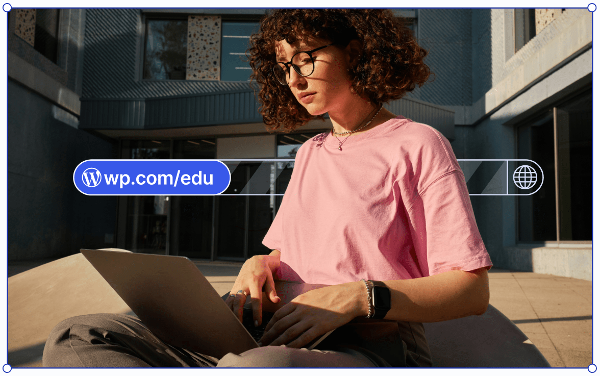 Announcement graphic for WordPress.com Education, the free student plan from Automattic for classrooms and web creators